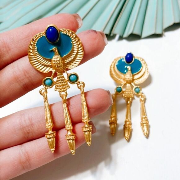 Boho bird dangle earrings S32 - Picture 3 of 3